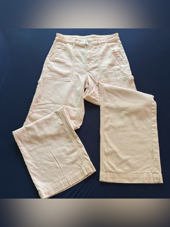 American Eagle Outfitters Denim - American Eagle Jeans Womens 6 Long Light Pink Super High Rise Baggy Wide Leg